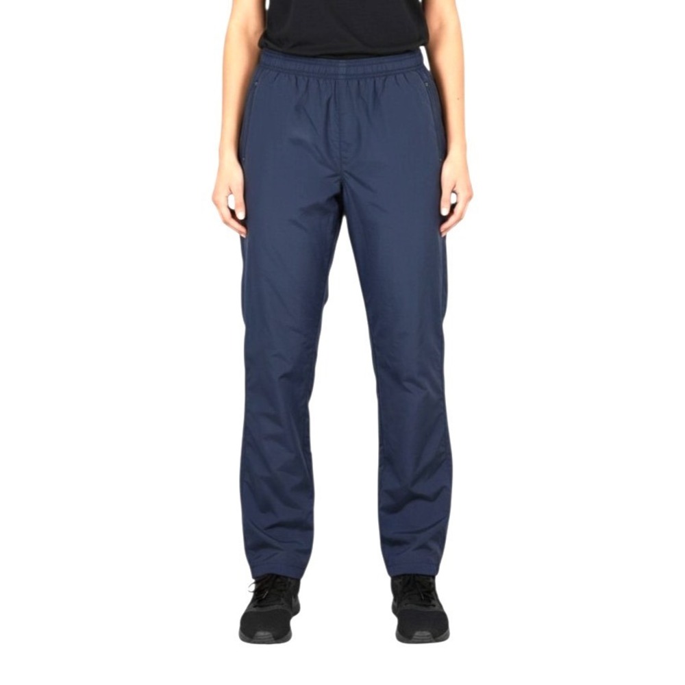 NIKE Lined SWOOSH LOGO Zip Pockets & Ankles WIND RESIETANT Active PANTS Sz L
